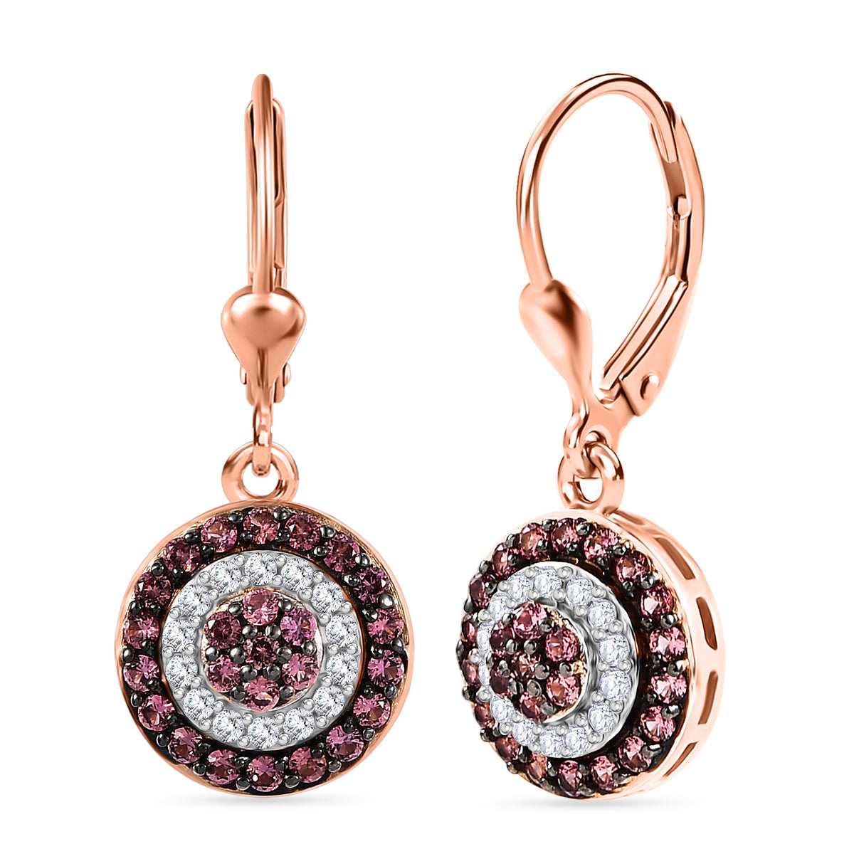 D'Joy AA Padparadscha Saphir und Zirkon Schmuckset