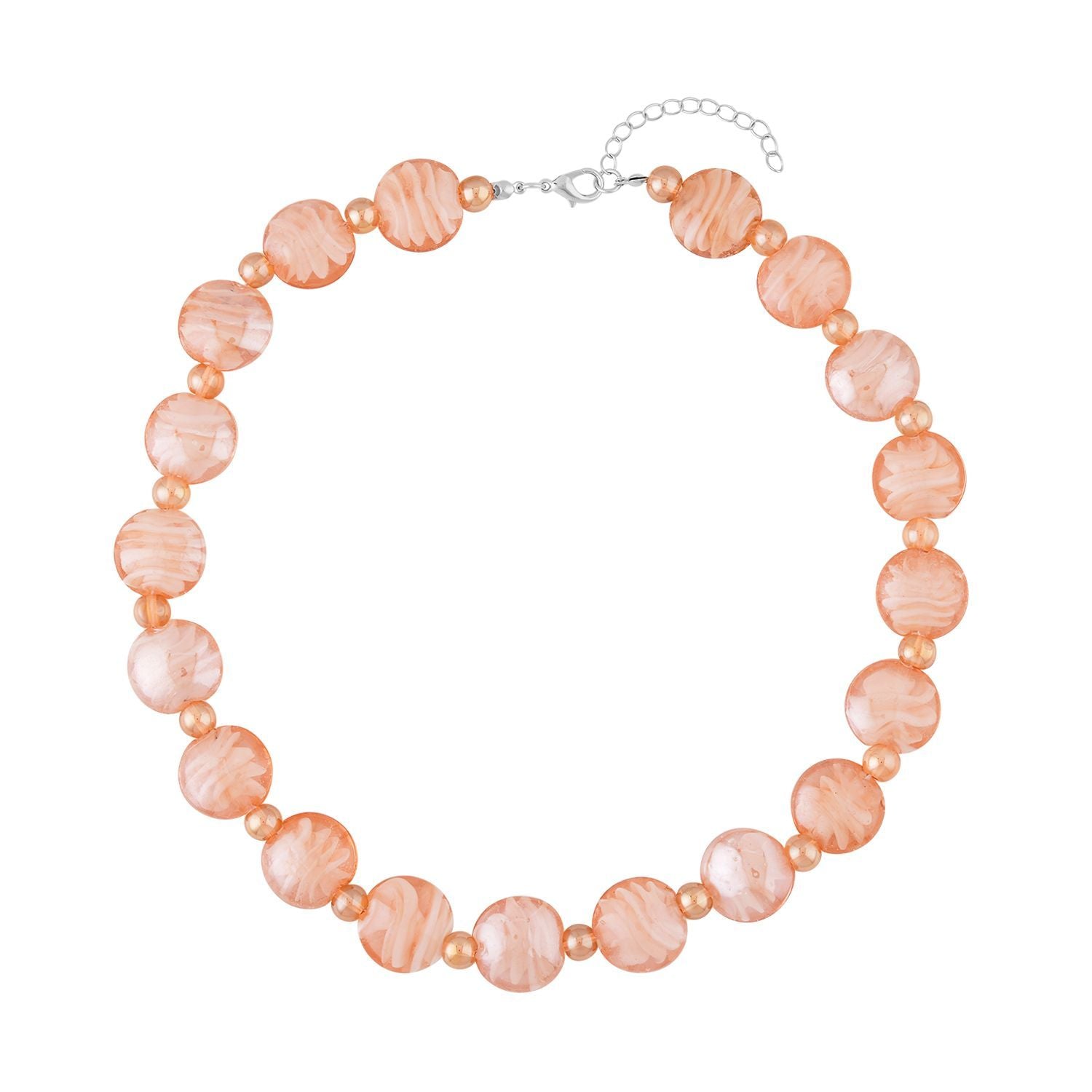 Rosa Glas-Perlen 53,25cm Halskette und flexibles Armband im Murano-Stil