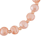 Rosa Glas-Perlen 53,25cm Halskette und flexibles Armband im Murano-Stil