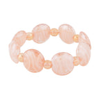 Rosa Glas-Perlen 53,25cm Halskette und flexibles Armband im Murano-Stil