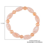 Rosa Glas-Perlen 53,25cm Halskette und flexibles Armband im Murano-Stil