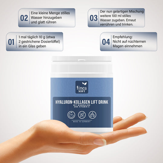 Linea Soft 2er-Set Hyaluron und Collagen Anti-Aging Lift Drink 300 gr - 30 Tage Kur