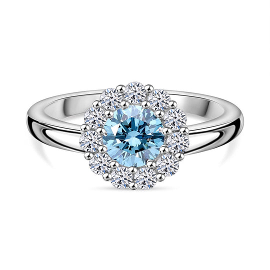 Schmuck-Duo: LUXURIANT DIAMOND blaues und weißes Labor Diamant-Schmuckset