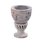 NAKKASHI handgeschnitzter Speckstein Eierbecher, Blumenmuster, 2 teilig