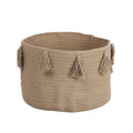 Aufbewahrungskorb aus Baumwolle mit Quasten, Beige