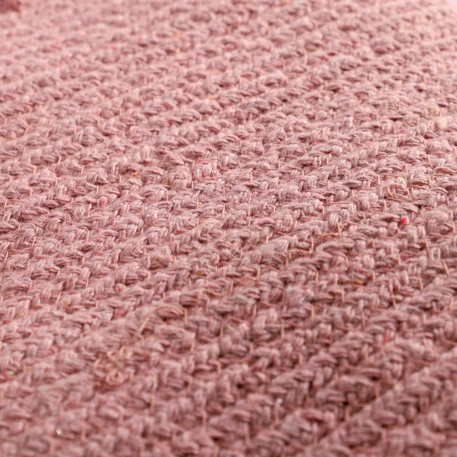 Aufbewahrungskorb aus 100 % Baumwolle mit Quasten, 45x45x30 cm, Altrosa