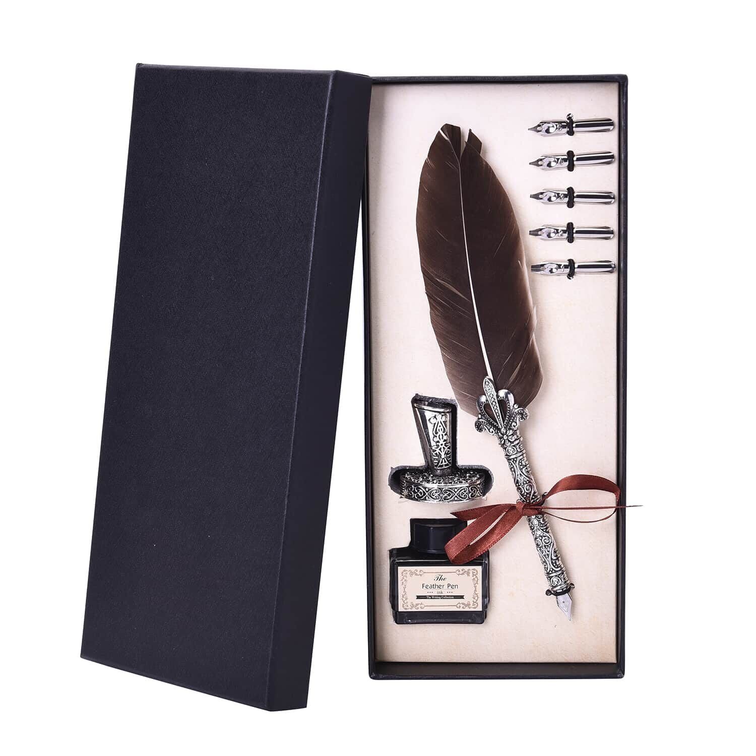 Federstift Geschenkbox, schwarz feder
