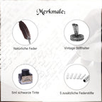 Federstift Geschenkbox, schwarz feder