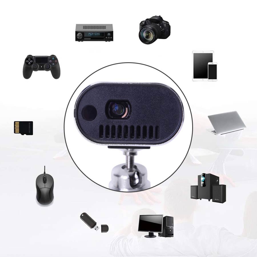 Homesmart - Mini-Tragbar 4K Projektor, 145x53x28.5mm, Silber