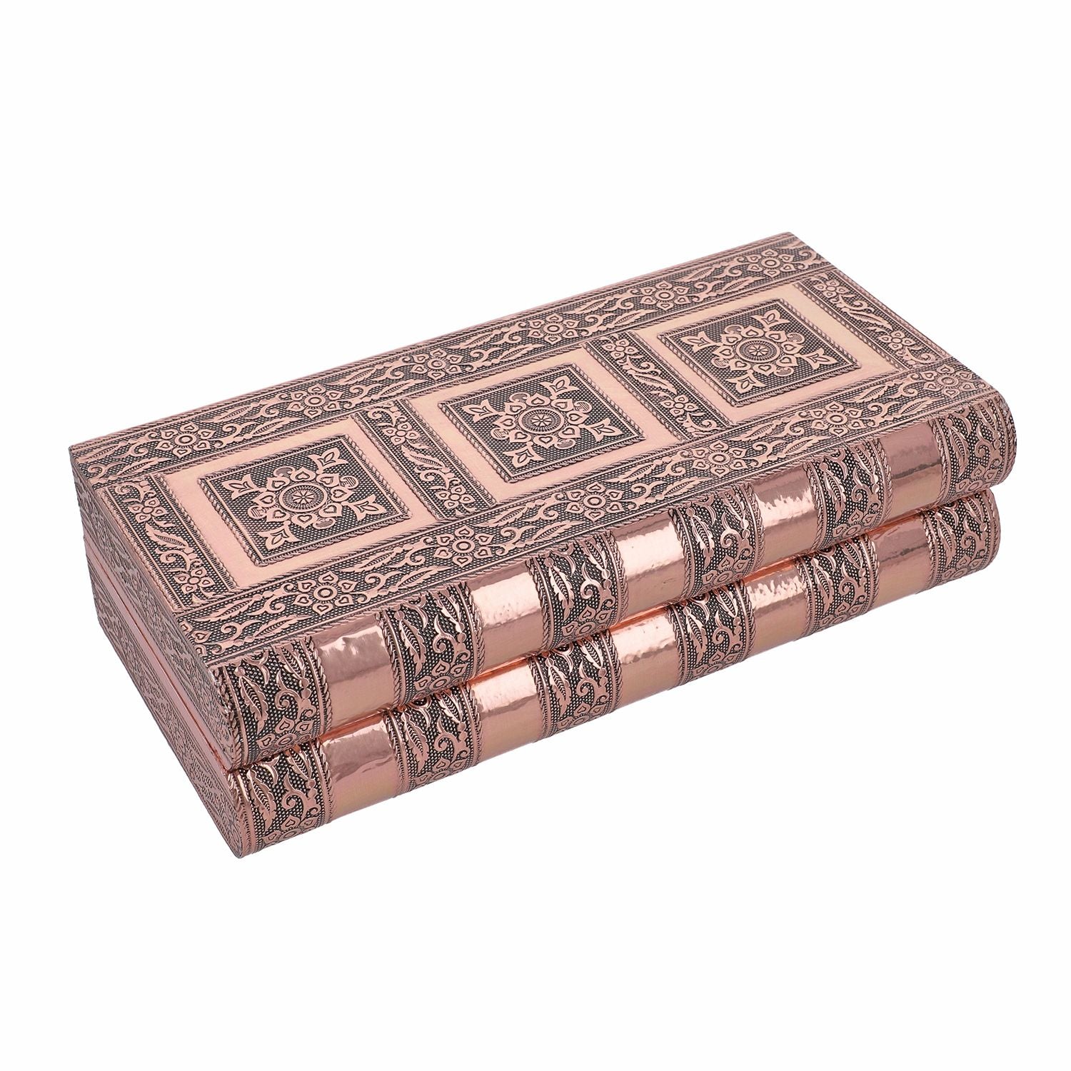 Handgefertigtes Teakholz & Aluminium-Schmuckkästchen, Rosé