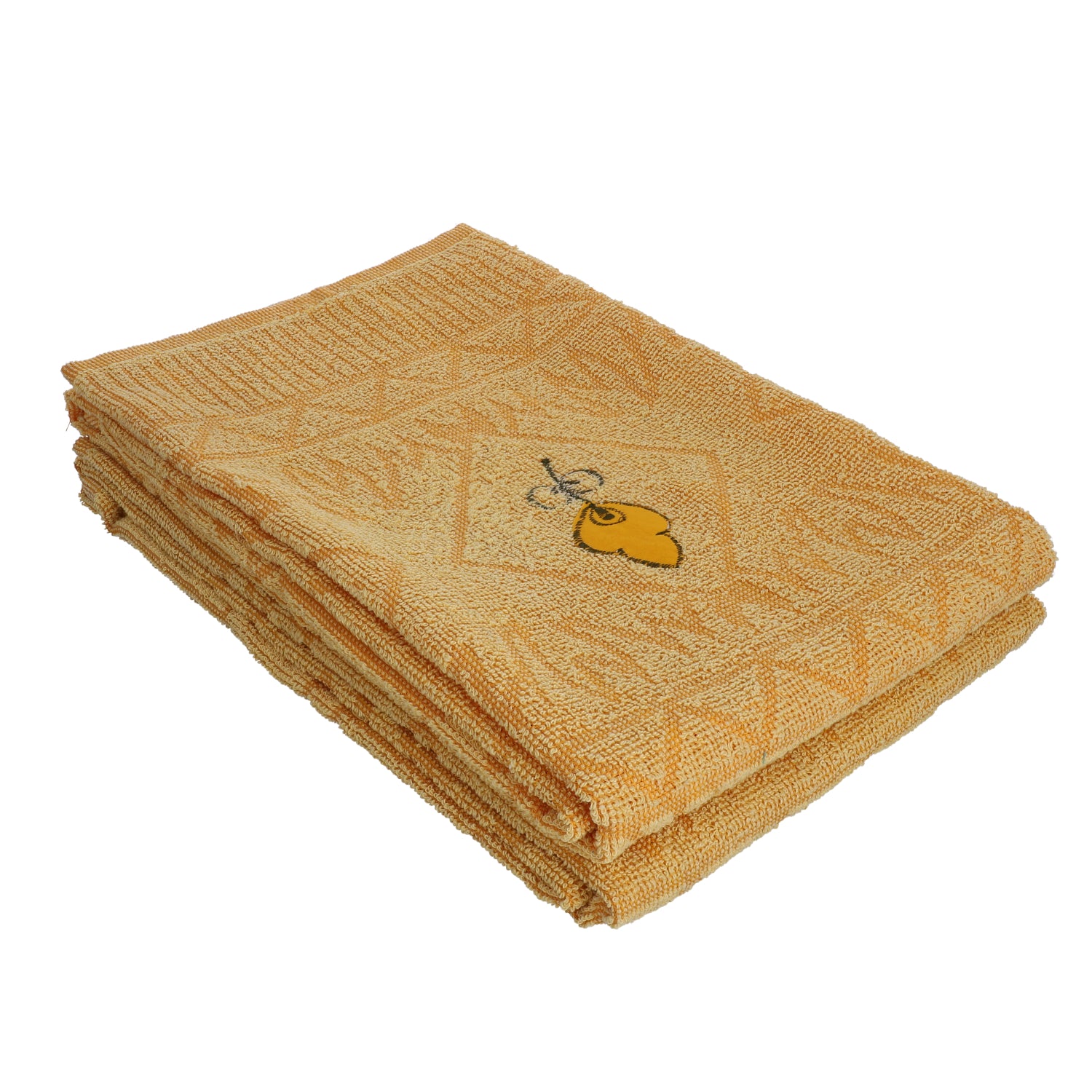 2er-Set Badetuch mit Stickerei, Beige