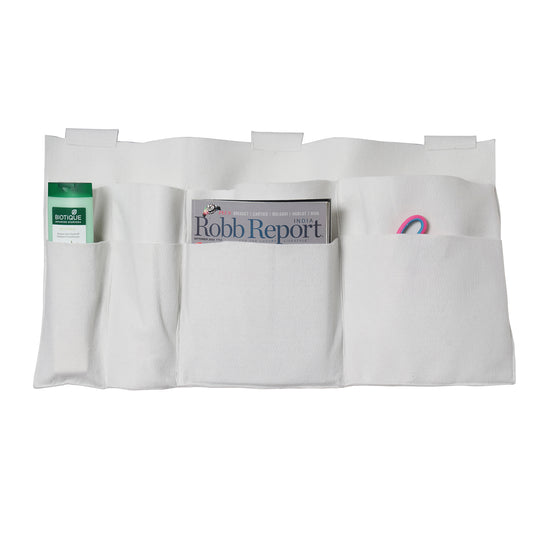 HOMESMART - Nachttisch Organizer mit 4 Fächern, 72x38 cm, Elfenbeinfarben