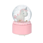 Schneekugel Musik und Licht, 15x10 cm, Einhorn, Rosa