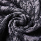 LA MAREY - 100% Lammwolle Schal, Jacquard-Blätter-Muster, 175x70+10cm, Grau
