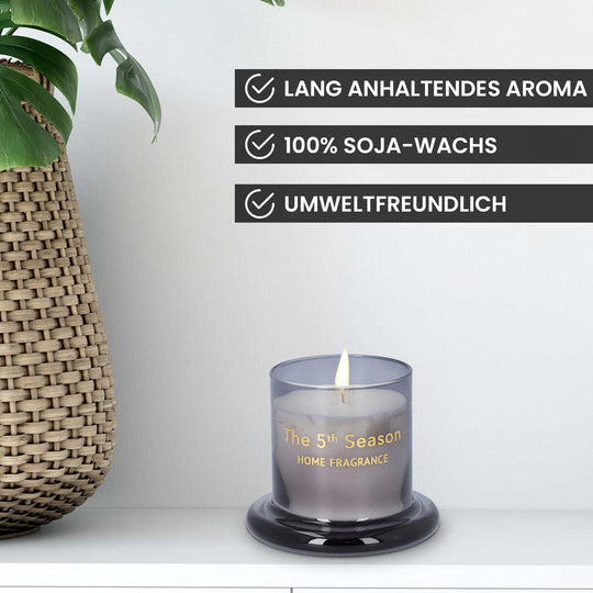 The 5th Season: Duftkerze Becher mit Glasdeckel, Grau