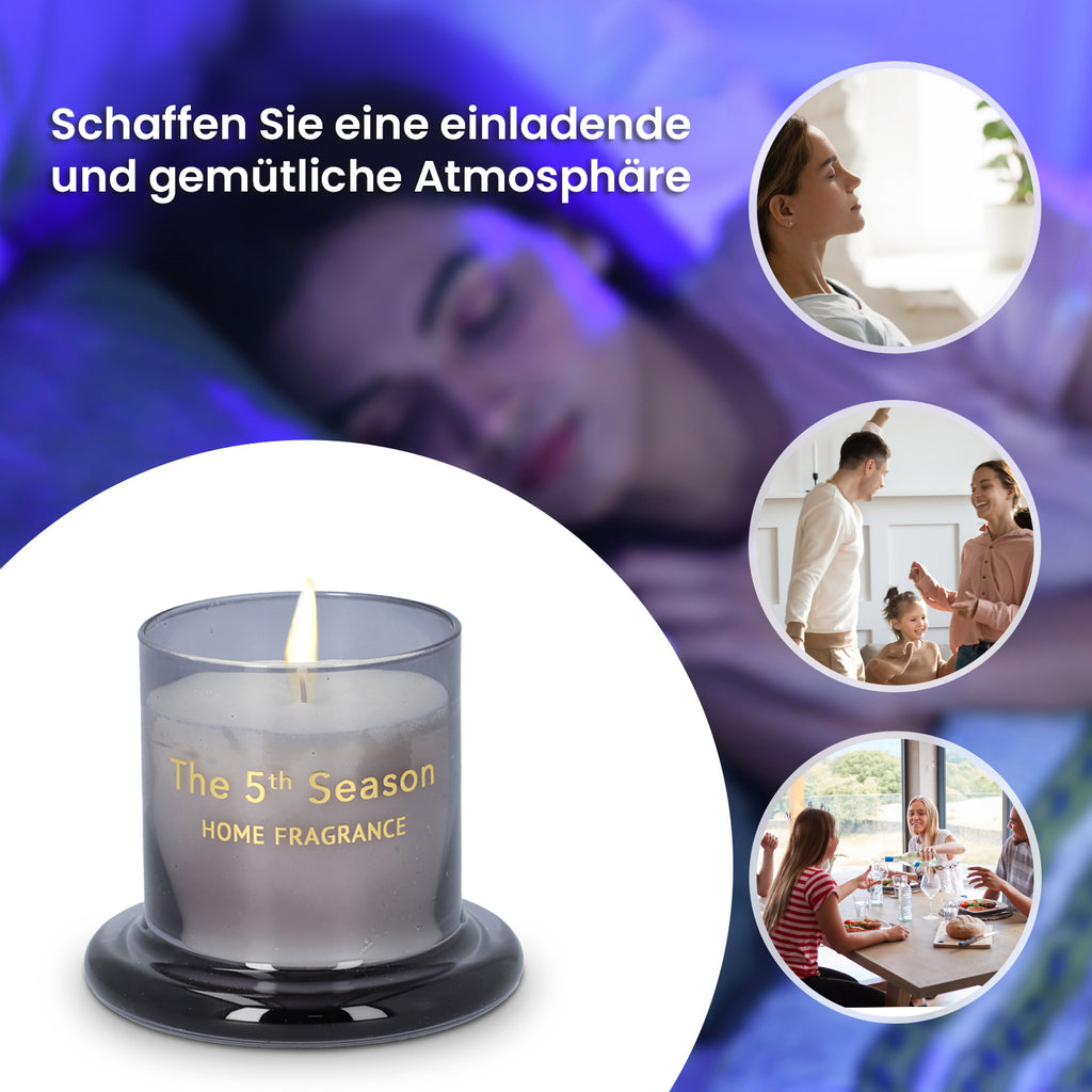The 5th Season: Duftkerze Becher mit Glasdeckel, Grau