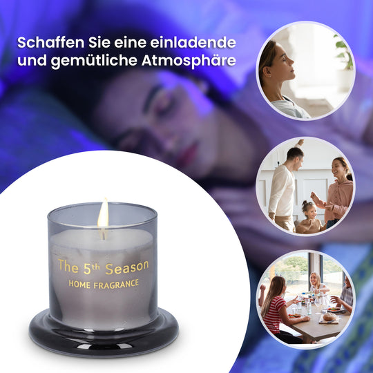 The 5th Season: Duftkerze Becher mit Glasdeckel, Grau