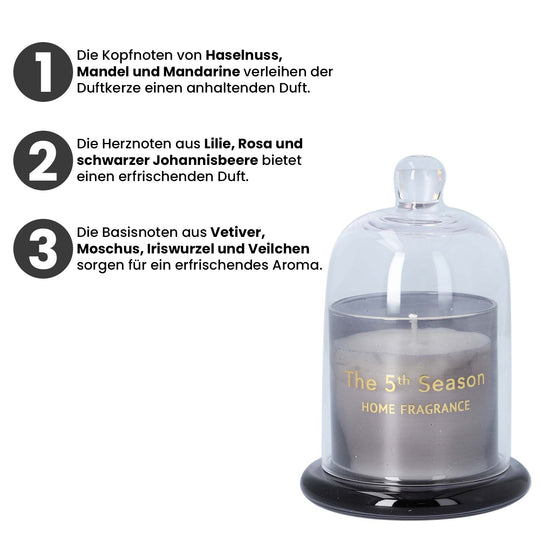 The 5th Season: Duftkerze Becher mit Glasdeckel, Grau