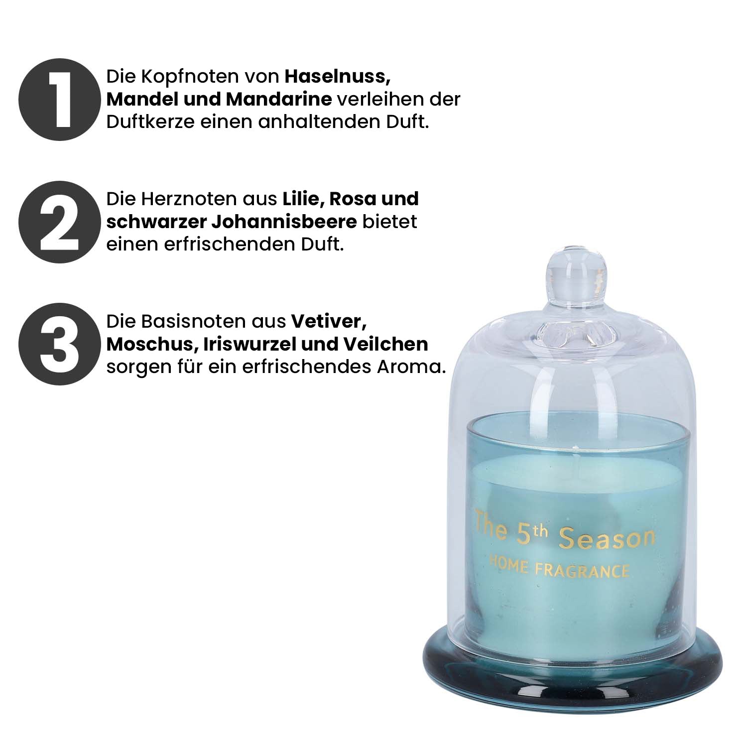 The 5th Season: Duftkerze Becher mit Glasdeckel