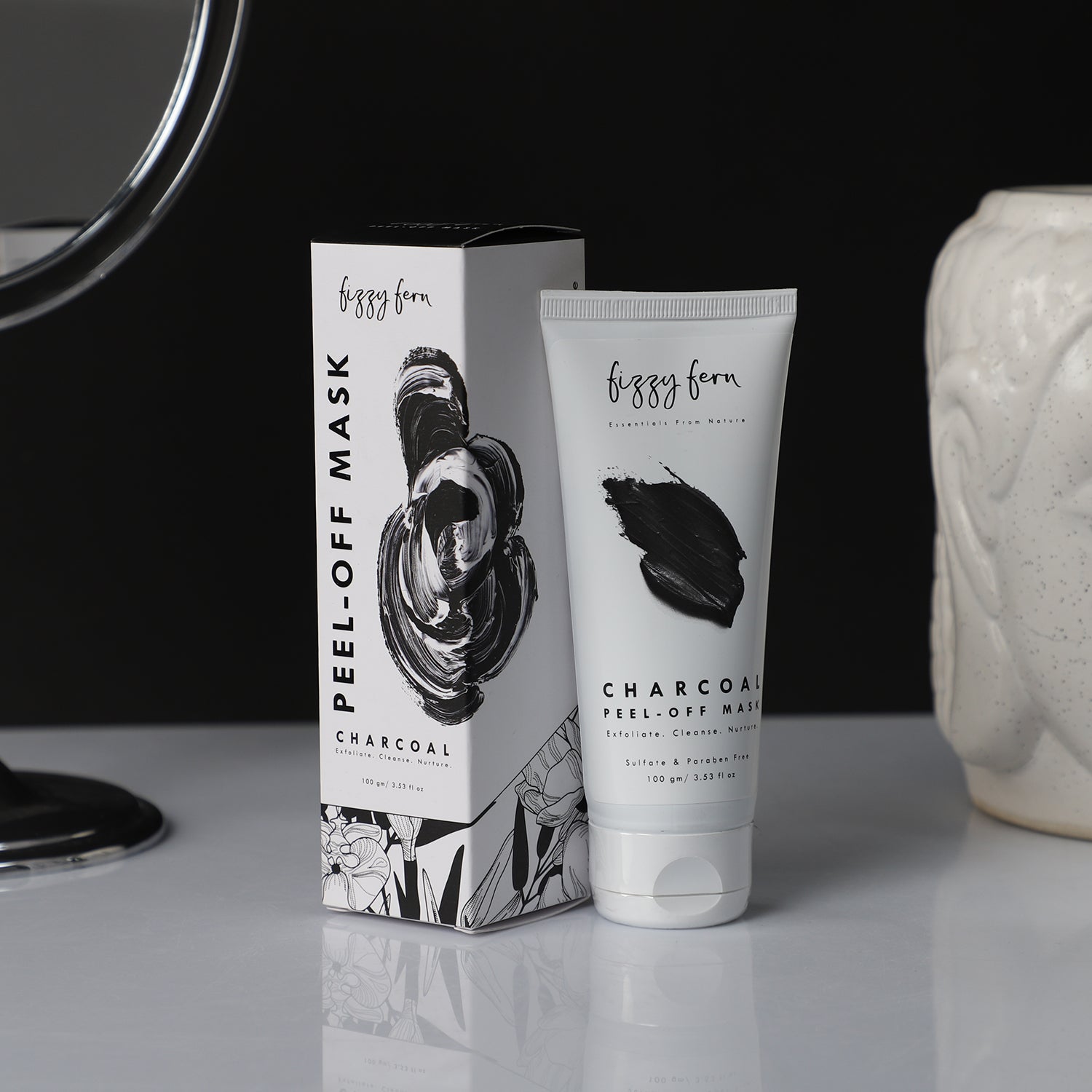 FIZZY FERN - Holzkohle Peel-off Maske mit Kurkuma, 100g