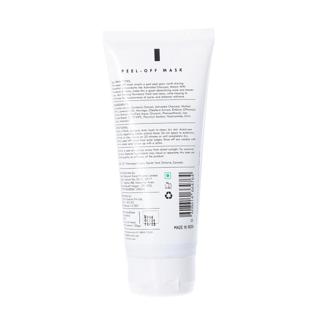 FIZZY FERN - Holzkohle Peel-off Maske mit Kurkuma, 100g