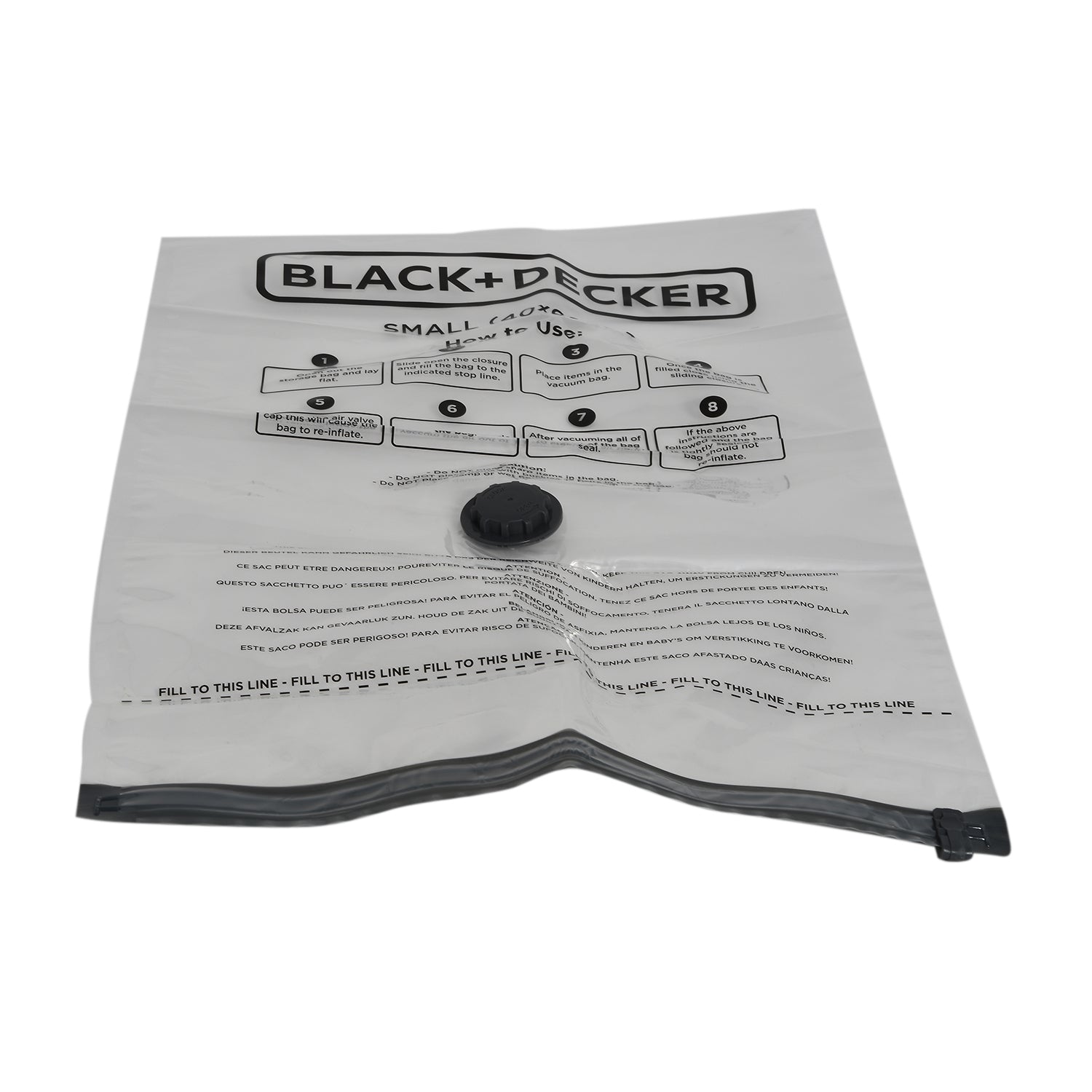 Black+Decker Vakuum-Aufbewahrungstasche, Extra groß 60x100cm, 3 teilig