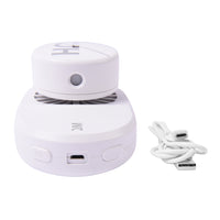 Tragbarer und wiederaufladbarer mini Ventilator mit Nebelspray, Größe 12x7,8x6,8 cm, Weiß