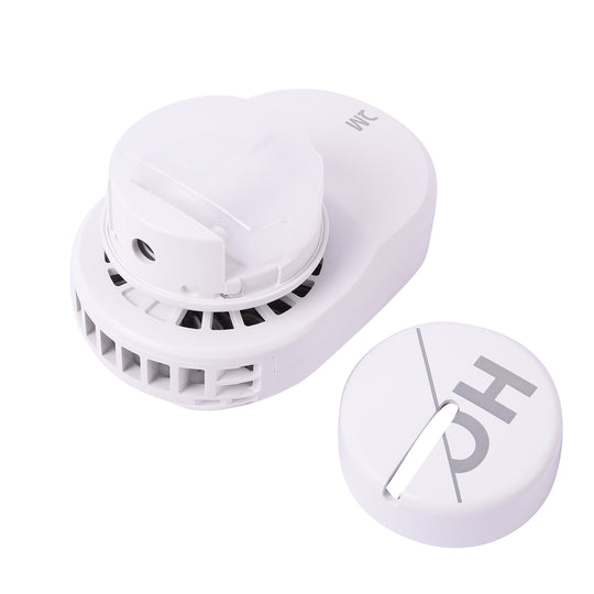 Tragbarer und wiederaufladbarer mini Ventilator mit Nebelspray, Größe 12x7,8x6,8 cm, Weiß
