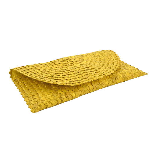 Handgemachte Clutch Tasche aus Palmblättern, Gelb