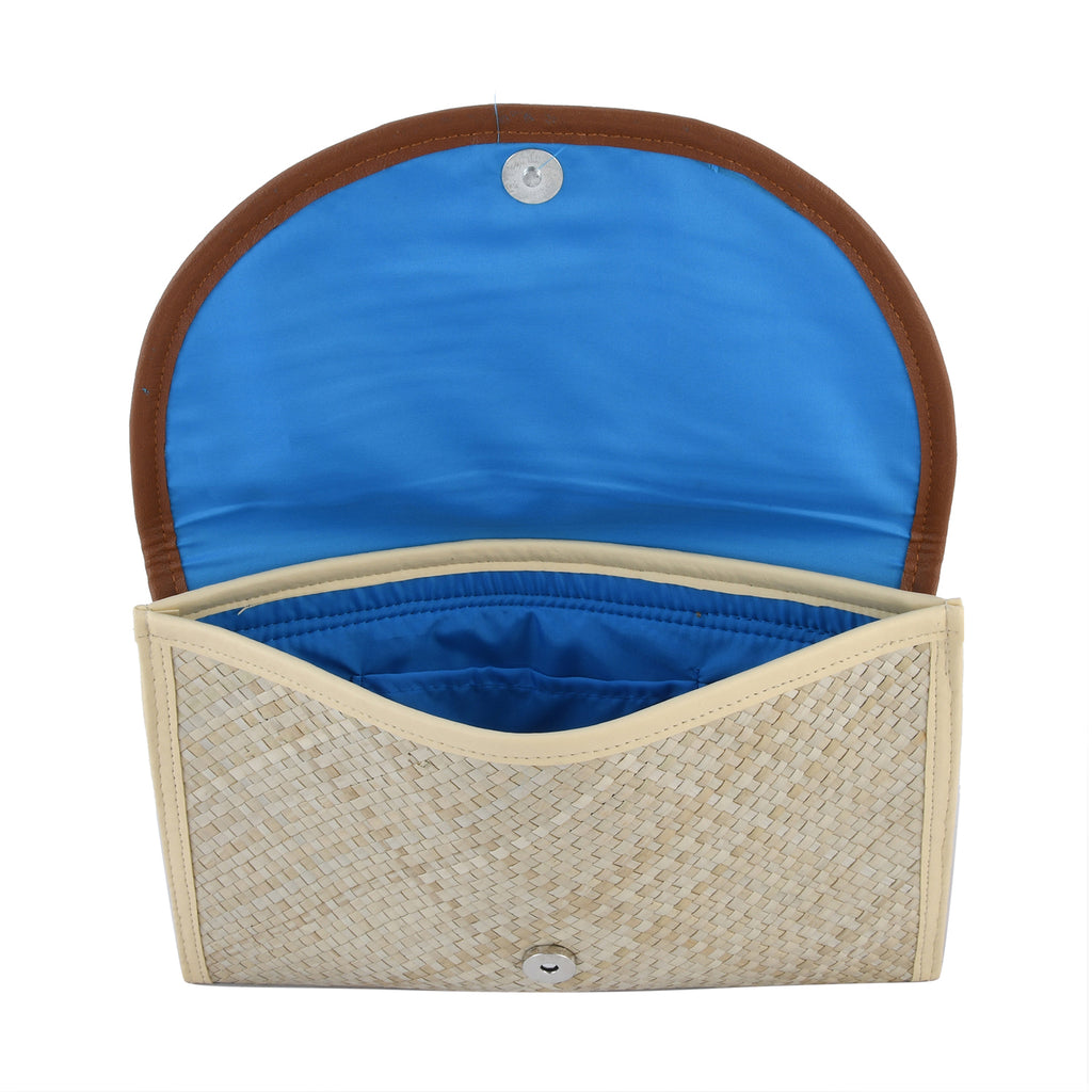 Clutch aus Pandan Blättern, Blau