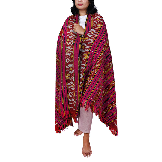 Handgefertigte Tenun-Decke mit Lasem-Motiv, 119,3x254cm, Mehrfarbig