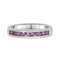 Rosa Saphir Half Eternity Band Ring 925 Silber Platin-Überzug