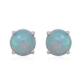 Natürliche, äthiopische Welo Opal-Ohrstecker, 925 Silber platiniert, ca. 1,00 ct