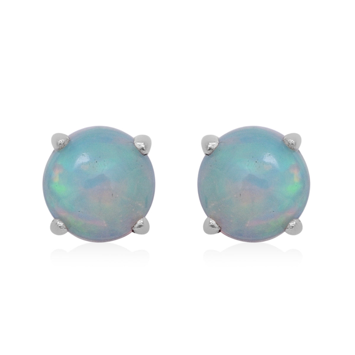 Natürliche, äthiopische Welo Opal-Ohrstecker, 925 Silber platiniert ca. 1,00 ct