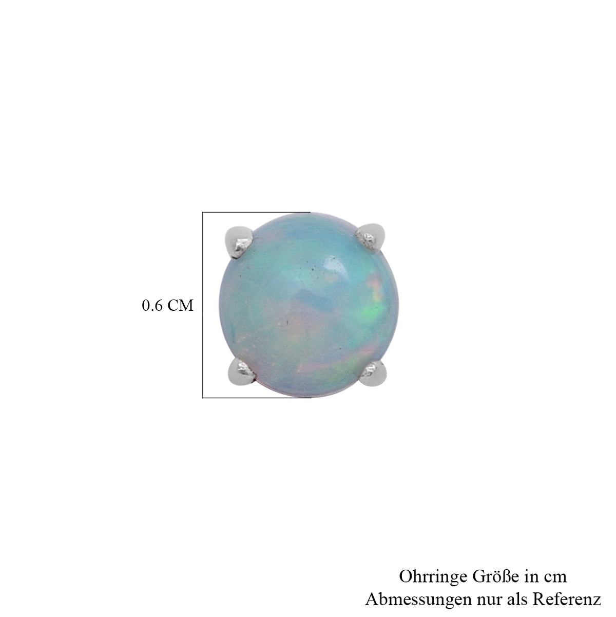 Natürliche, äthiopische Welo Opal-Ohrstecker, 925 Silber platiniert ca. 1,00 ct