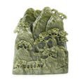 Handgefertigte Edelsteinfigur aus Serpentin, Größe 19x19,5x20,5 cm, Grün