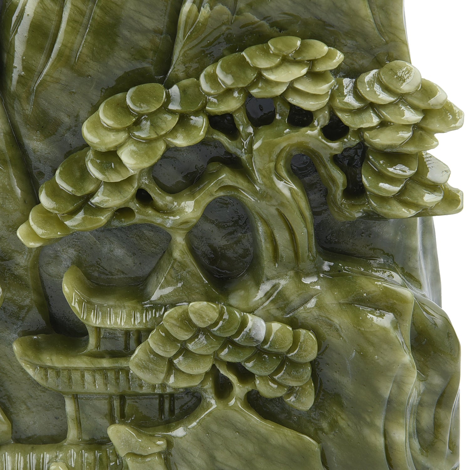 Handgefertigte Edelsteinfigur aus Serpentin, Größe 19x19,5x20,5 cm, Grün