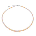 Natürlicher Äthiopischer Welo Opal Halskette ca. 45 cm lange 925 Silber Rhodiniert ca. 34.00 ct