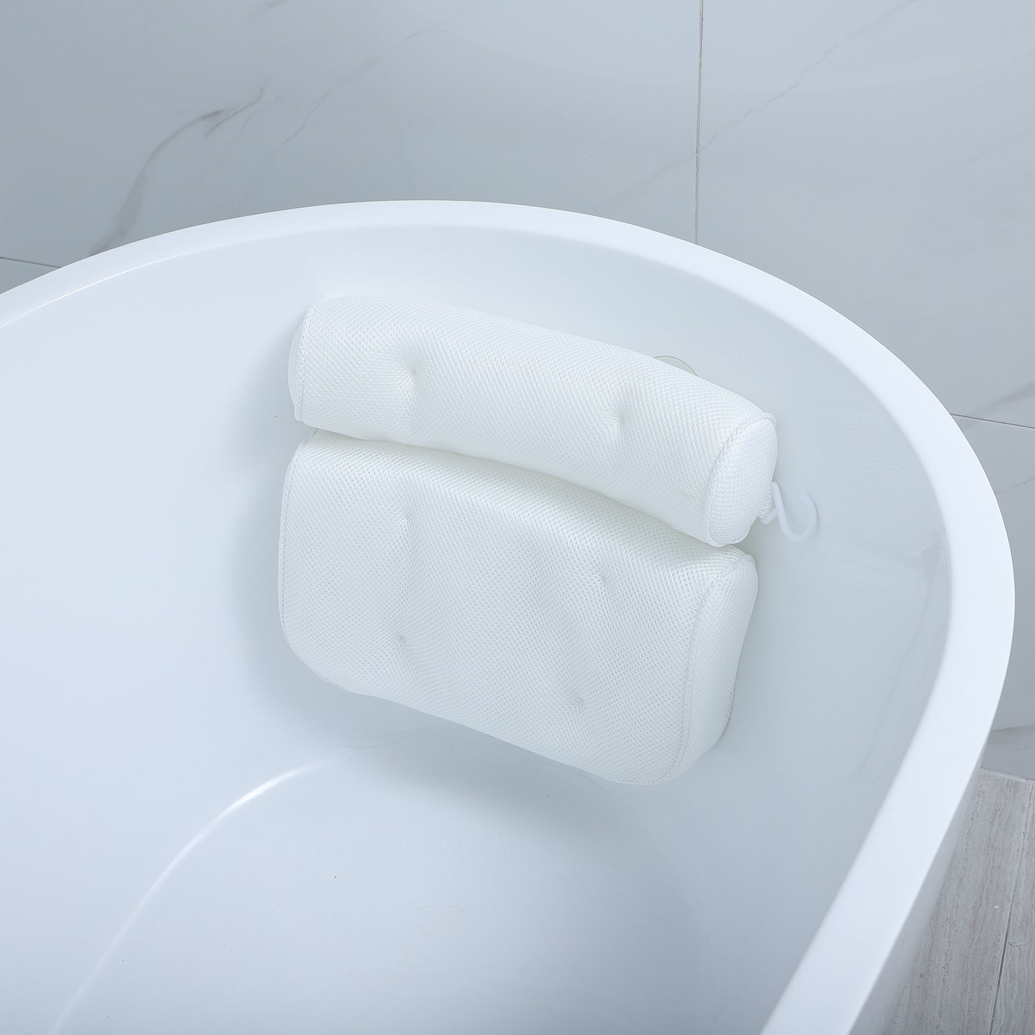 Badewannenkissen für Kopf und Nacken, Größe 35x32x8 cm, Weiß