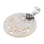 Royal Bali Kollektion - weißer Muschelkernperlen-Anhänger, 925 Silber