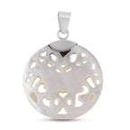 Royal Bali Kollektion - weißer Muschelkernperlen-Anhänger, 925 Silber