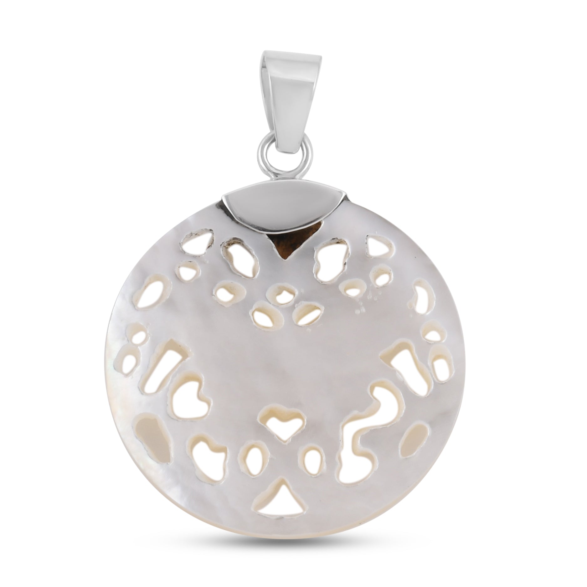 Royal Bali Kollektion - weißer Muschelkernperlen-Anhänger, 925 Silber