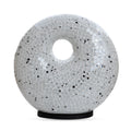 Mosaikglaslampe, Donut-Form, Weiß mit schwarzen Punkten