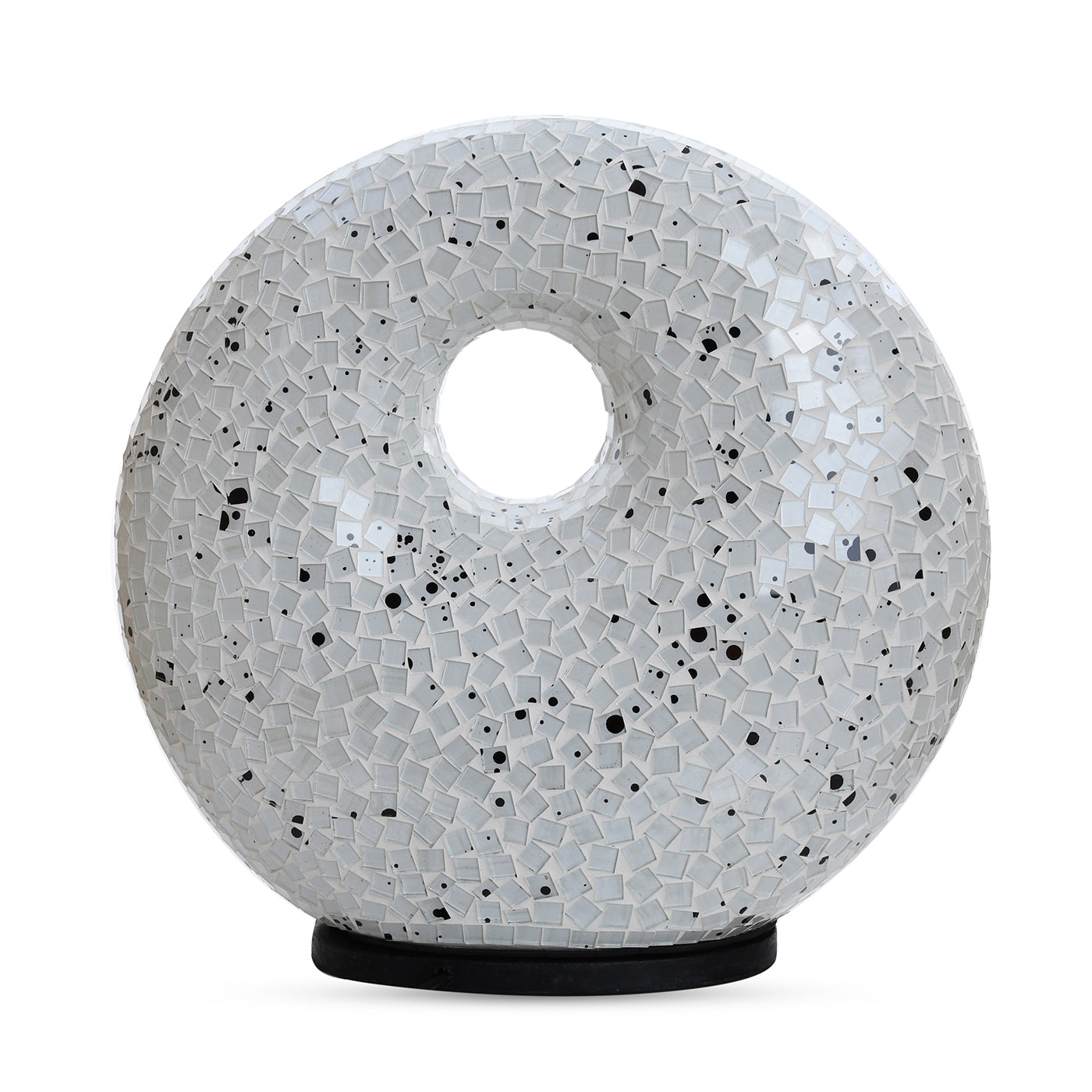 Mosaik Glas Lampe in Donut Form, Weiß