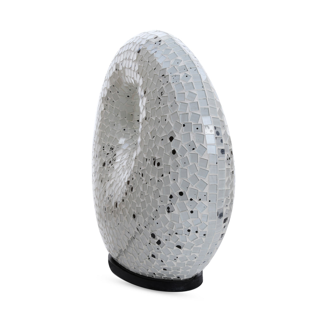Mosaik Glas Lampe in Donut Form, Weiß