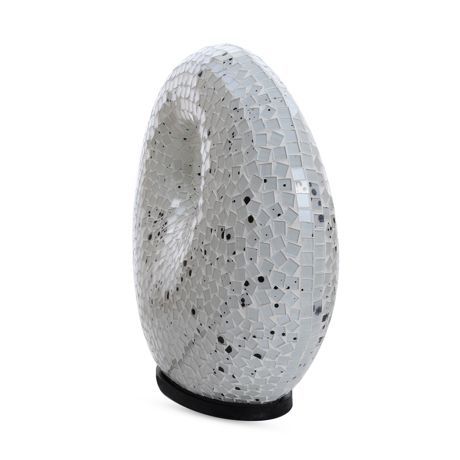 Mosaik Glas Lampe in Donut Form, Weiß