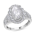 D'Joy Moissanit Ring und Anhänger mit 50cm Kette Oval