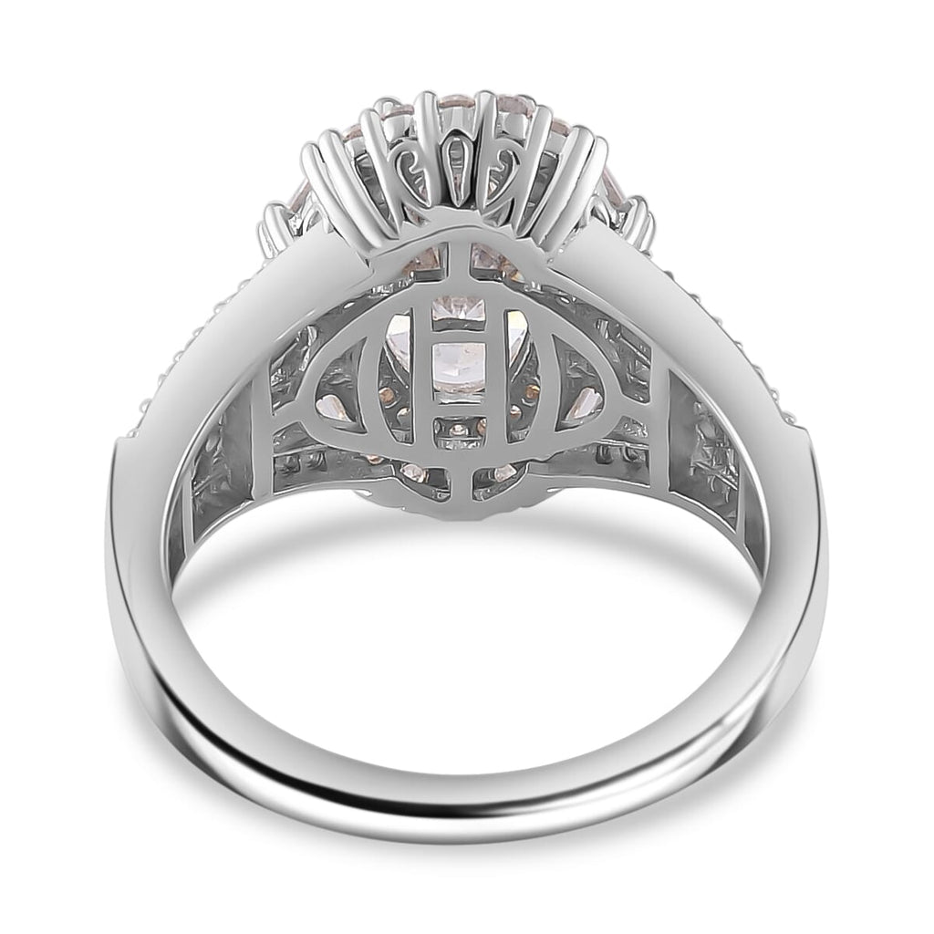 D'Joy Moissanit Ring und Anhänger mit 50cm Kette Oval