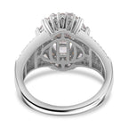D'Joy Moissanit Ring und Anhänger mit 50cm Kette Oval