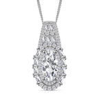 D'Joy Moissanit Ring und Anhänger mit 50cm Kette Oval